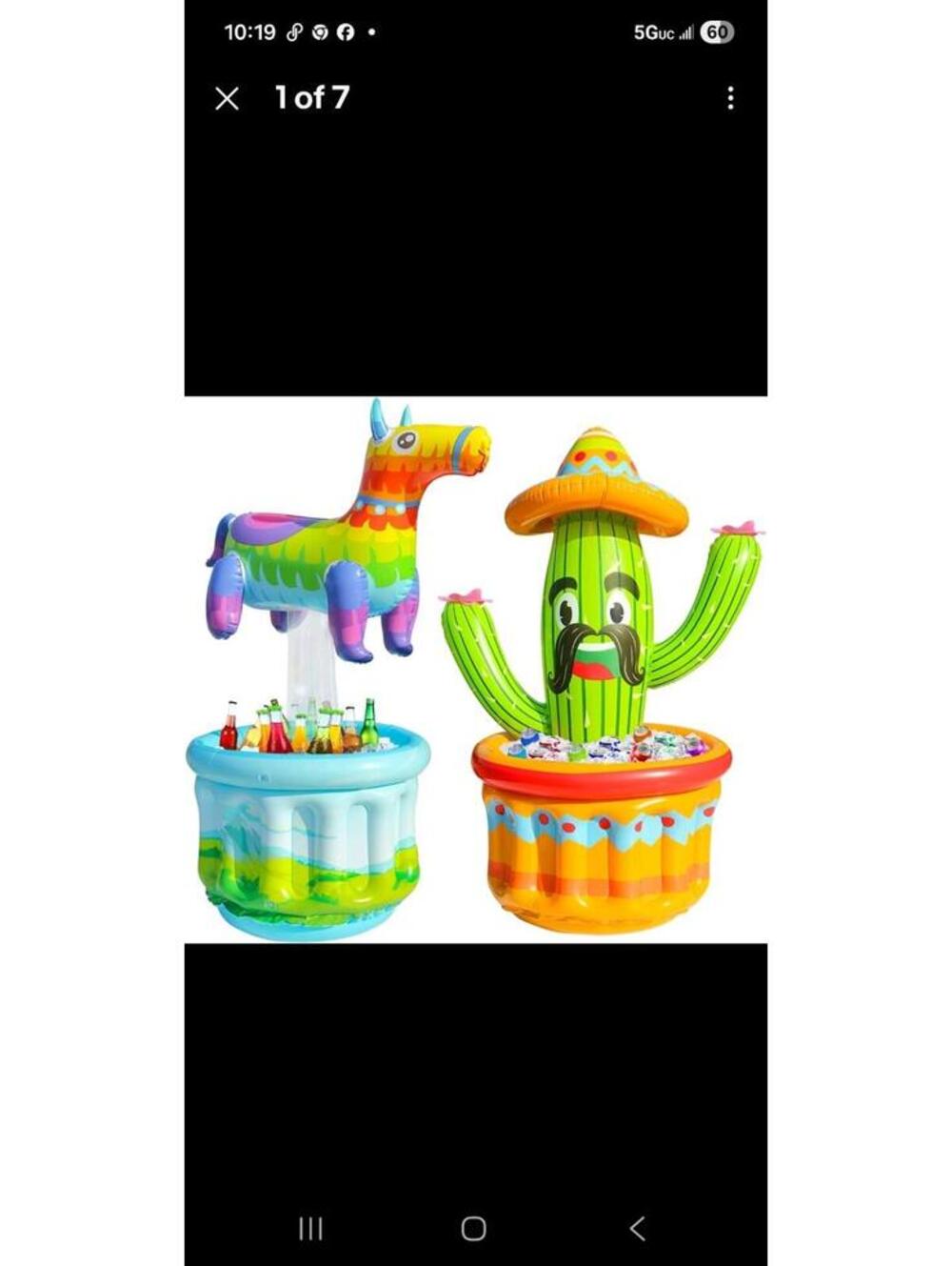 2 Pack 47.5'' Inflatable Cooler, Cactus Cooler with Sombrero Hat and Alpaca